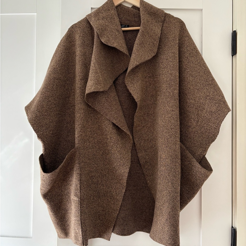 Roffee for Anthropologie Oversized Brown Kimono OS